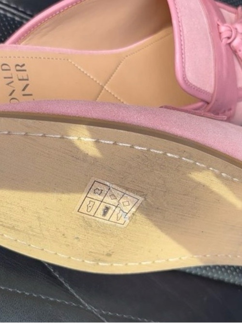 Donald J. Pliner Pink Tassel Leather Loafer Mules - Picture 3 of 3